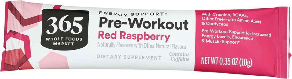 365 da Whole Foods Market, Red Raspberry Preworkout Packet, 0.35 once