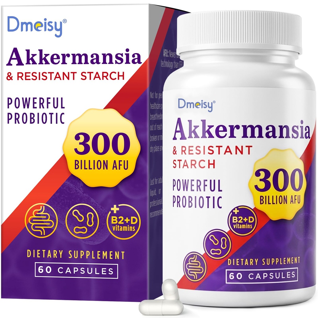 Supplemento GLP ONE - 300 miliardi di AFU Akkermansia Muciniphila, Akkermansia Probiotico per le donne e gli uomini, per Boost , Digestivo, Gut, Immunità, Migliora la funzione di rivestimento Gut & pareti intestinali, 60 conte
