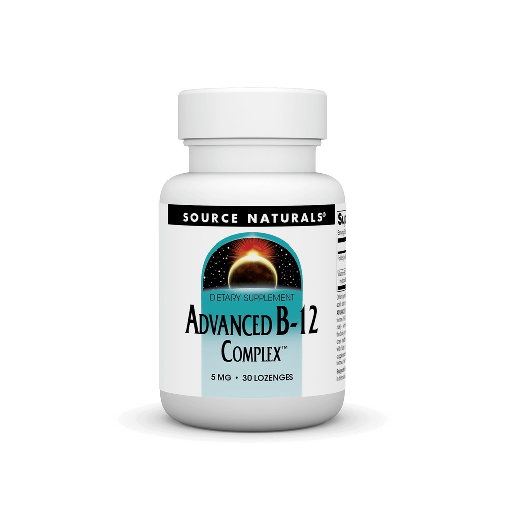 Fonte Naturals Product Image Advanced B-12 Complex,Promotes Normal Folic Acid Metabolism*, 5 MG - 30 Lozenges