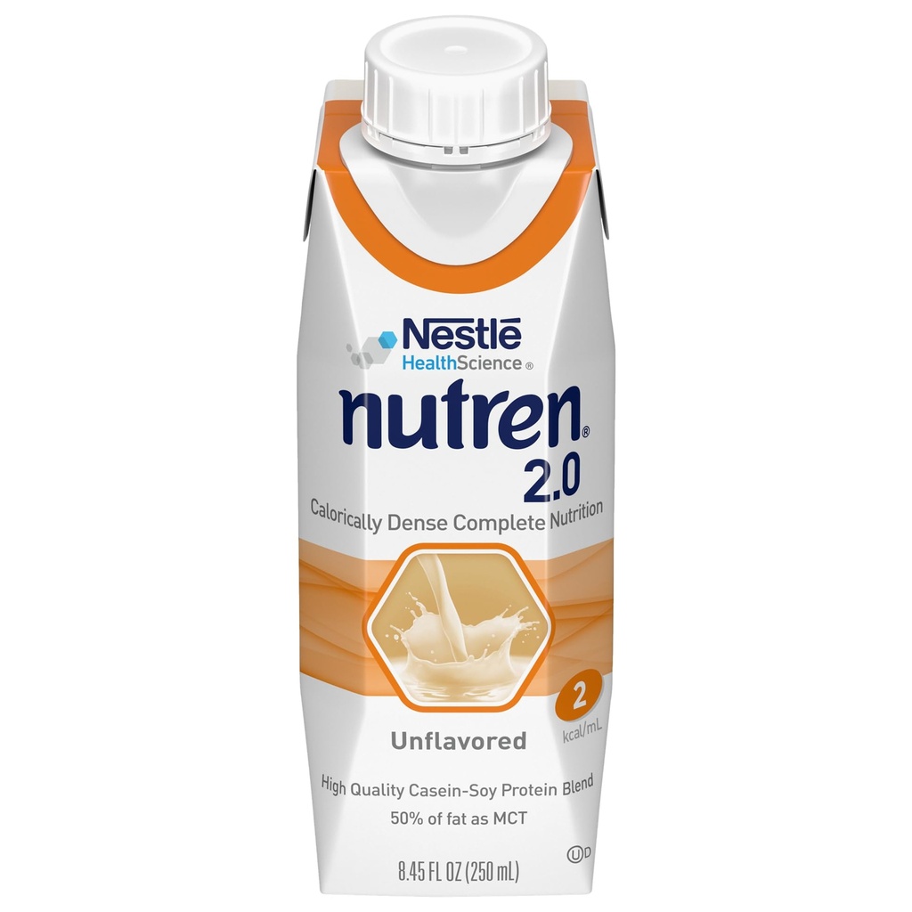 Nutren (2.0 kcal/mL) Calorically-Dense Tube Feeding Formula, Unflavored, 8.45 Fl Oz o 250 mL (Pack of 24)