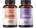 HERBAMAMAMA Spearmint e Vitex Kit - Bundle di 1000 mg Leaf Spearmint & Vitex Chasteberry Capsules - Vegan, Non OGM, Gelatin-Free - 2 Pack