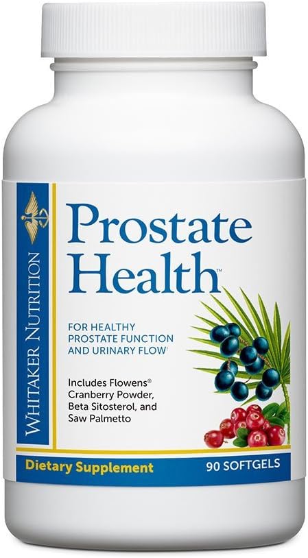 Dr. Whitaker's Prostate Health with Saw Palmetto Extract, Flowens Cranberry Powder and Beta Sitosterol to Support Prostate Function, Bladder Health, and Promots Peak Urinary Flow, 90 softgels
