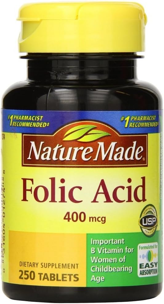 Acido Folico naturale 400 mcg 250 Conte (5 confezione)
