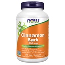 NOW Integratori alimentari, Barca di cannella 600 mg, Progetto non OGM verificato, Metabolismo di glucosio sano*, 240 capsule di veg