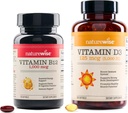 Vitamina B12 1.000 mcg 150 Softgels & Vitamina D3 5000iu 360 Mini Softgels per energia, Clarity mentale, Bone & Muscle Support