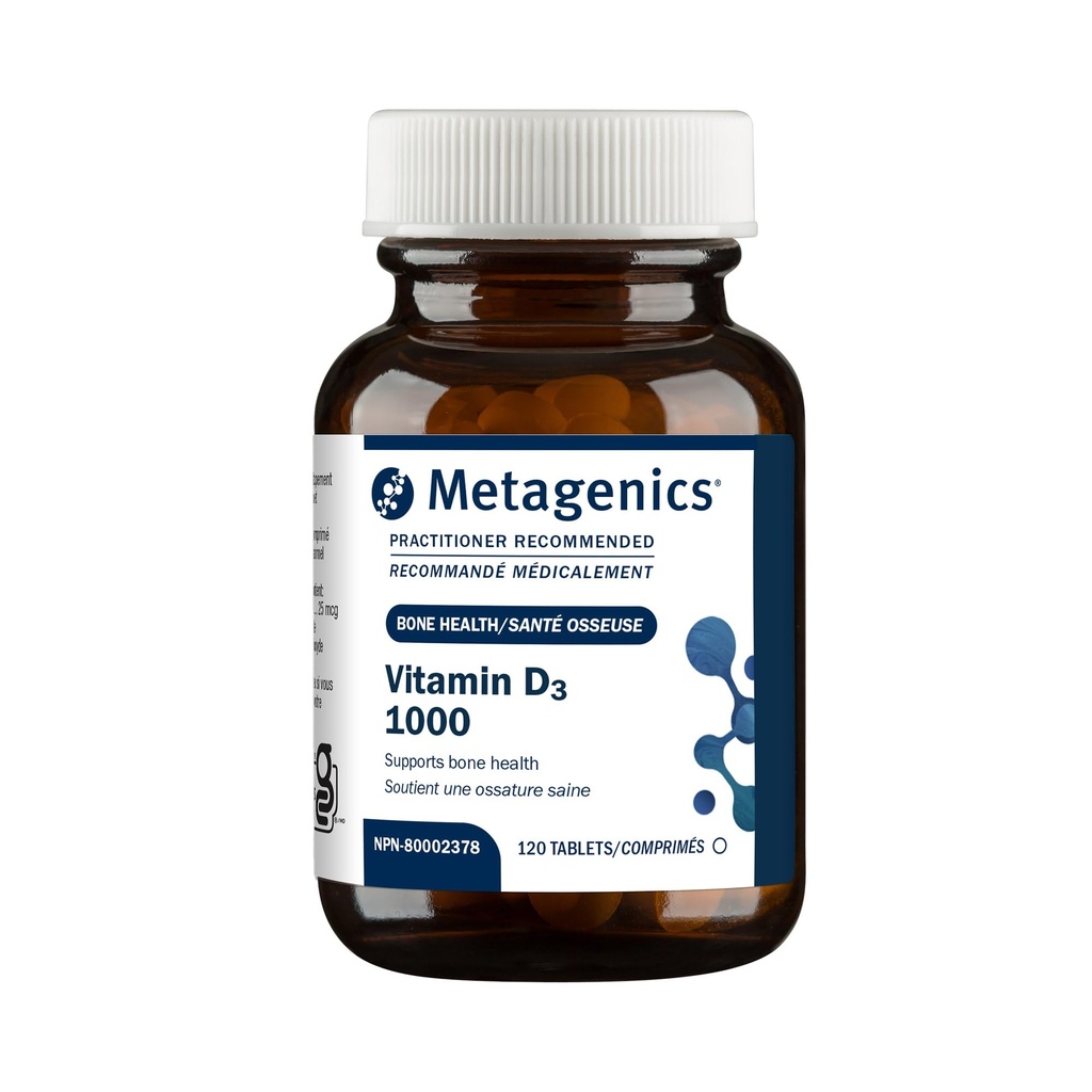 Vitamina D3 1000 IU - Integratore di vitamina D per la formazione sana di ossa, la salute cardiovascolare e il supporto immunitario - 120 Conte