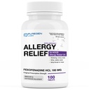 Puregen Labs Allergy Relief, Fexofenadine 180mg, 100 Tablets – 24 ore Antistaminico antidrowsy medicina allergia per Runny Nose, Sneezing, Itchy, Occhi Watery - Made in USA