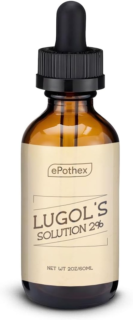Lugol's Solution 2% 2oz Glass Dropper Bottiglia. Contiene Potassium Iodide e Iodio, 60ml