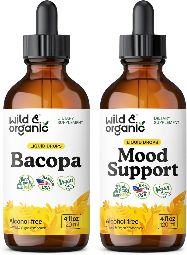 Tintura di Bacopa naturale 4 fl oz & Mood Support Tincture 4 fl oz