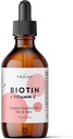 Pure Biotin Liquid Drops 10000mcg - Biotin (B7) Forza massima per capelli, pelle & unghie - Vitamina C (8mg) - Donne & Uomini - Alimentazione 60 giorni / 2.0 Fl. (60ml)
