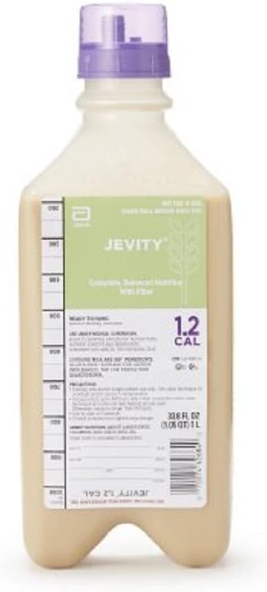 Jevity Plus Ross Ready-To-Hang 1.2 Cal/Ml Nutrizione liquida ad alto contenuto di azoto con miscela di fibra brevettata 1000 Ml con tappo di adattatore - 1 caso di 8