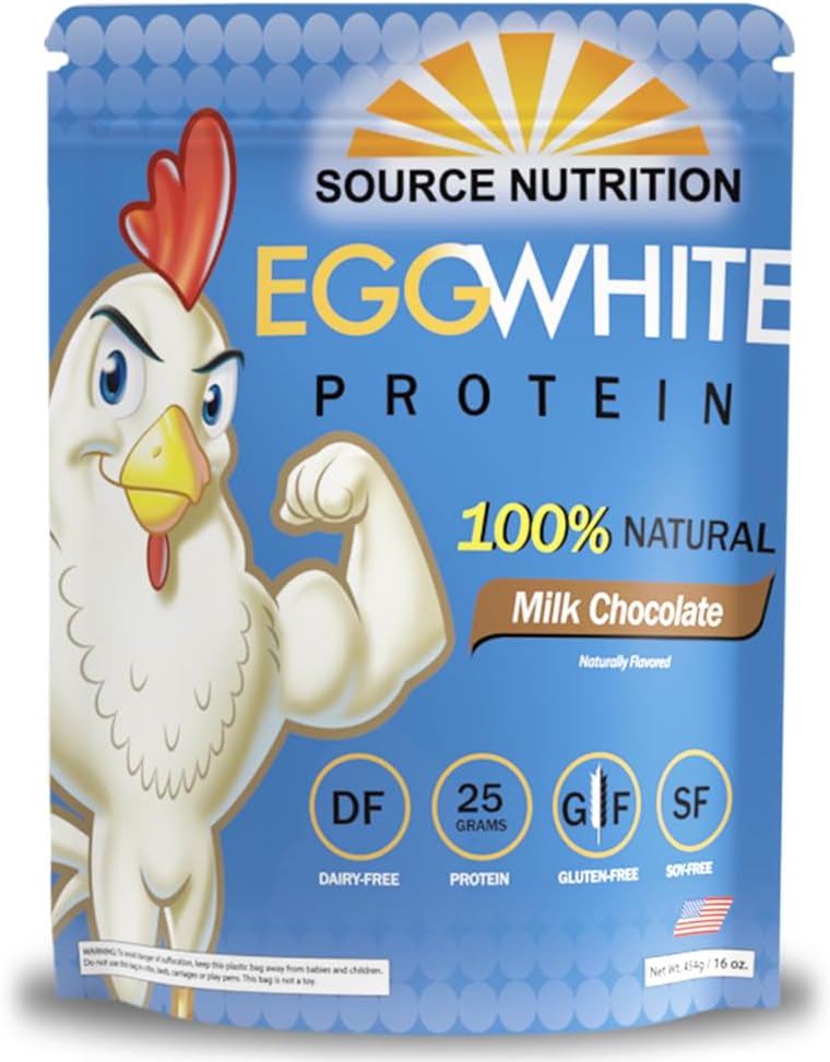 1 lb polvere di proteine bianche dell'uovo per nutrizione di origine - 25 grammi di proteine, costruire il muscolo magro, latticini gratis - cioccolato al latte