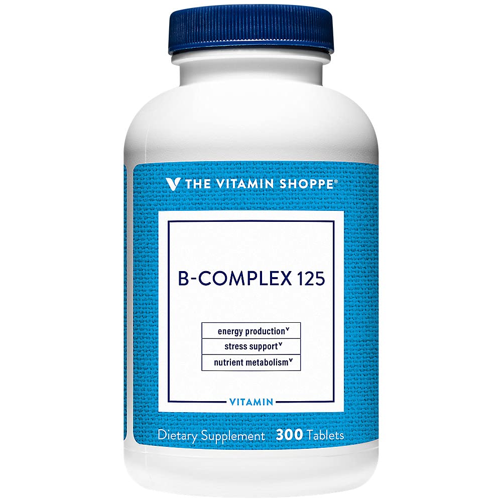 La vitamina Shoppe B-Complex 125 – Supporta la produzione di energia, Funzione di sistema nervosa & Metabolismo nutriente – Eccellente Fonte di B1, B2, B6, B12, Niacin, Acido Folico & Biotina (300 compresse)