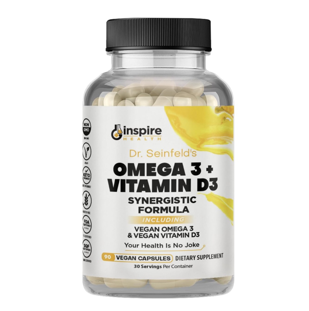 Nutrizione curata Vegan Omega 3 e vitamina D3 Supplemento 90Ct