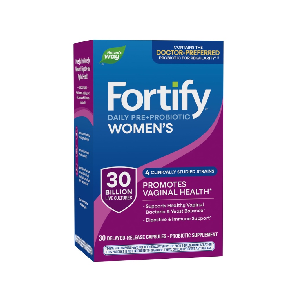 La Via della Natura Fortificare Probiotici 30 miliardi di CFU, Probiotici Multi-Strain giornalieri per il supporto Digestivo, Vaginale e Immune*, Una volta-Daily Capsule, Nessuna Refrigerazione Richiesto, 30 Capsule