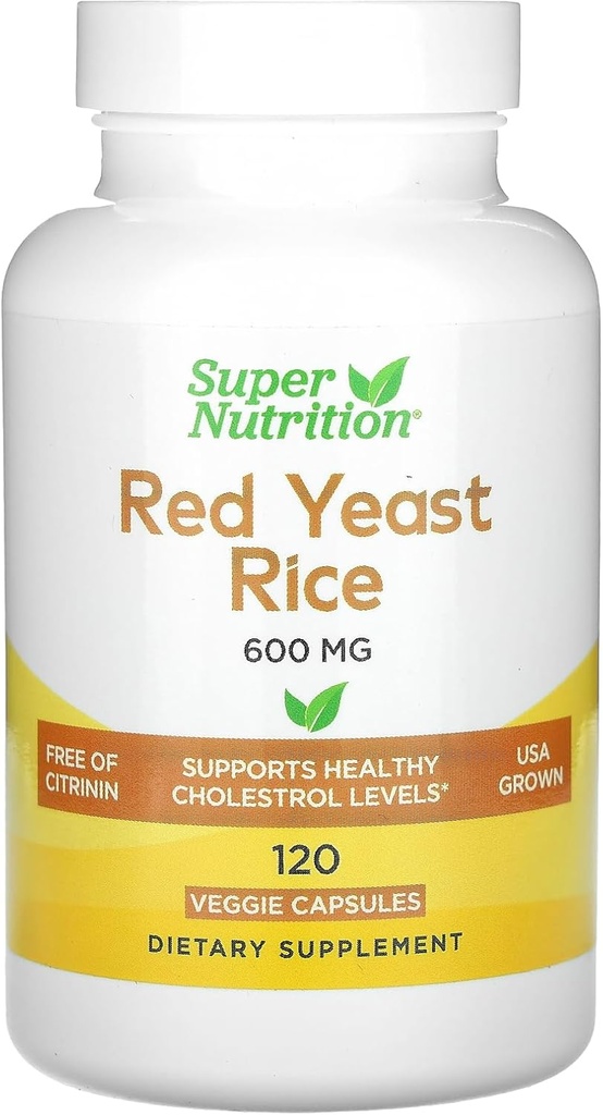 SuperNutrition Riso di lievito rosso, 600 mg, 120 capsule vegetali