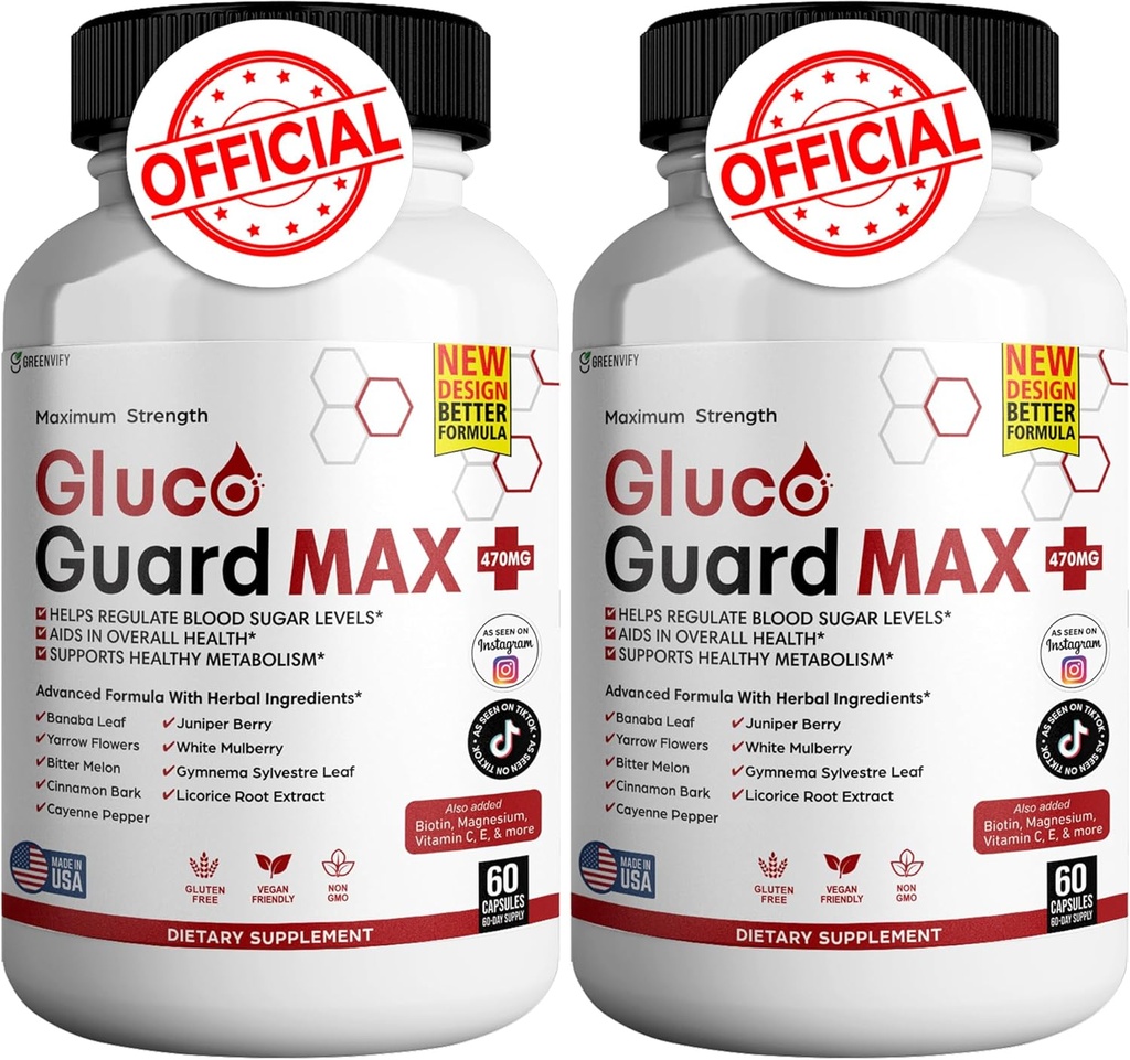 Gluco Guard Max Daily Wellness Support Supplemento con Vitamine, Minerali e Erbe – Cromo, Magnesio, Banaba, Bitter Melon e Zinco – Non OGM, Senza Glutine – 120 Capsule