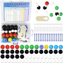 136pcs Organic Chemistry Modello molecolare Set per Student and Teacher Inorganic & Organic Academic Chemistry Education 59 Atoms & 76 Link Bonds & 1 Link Atoms Remover