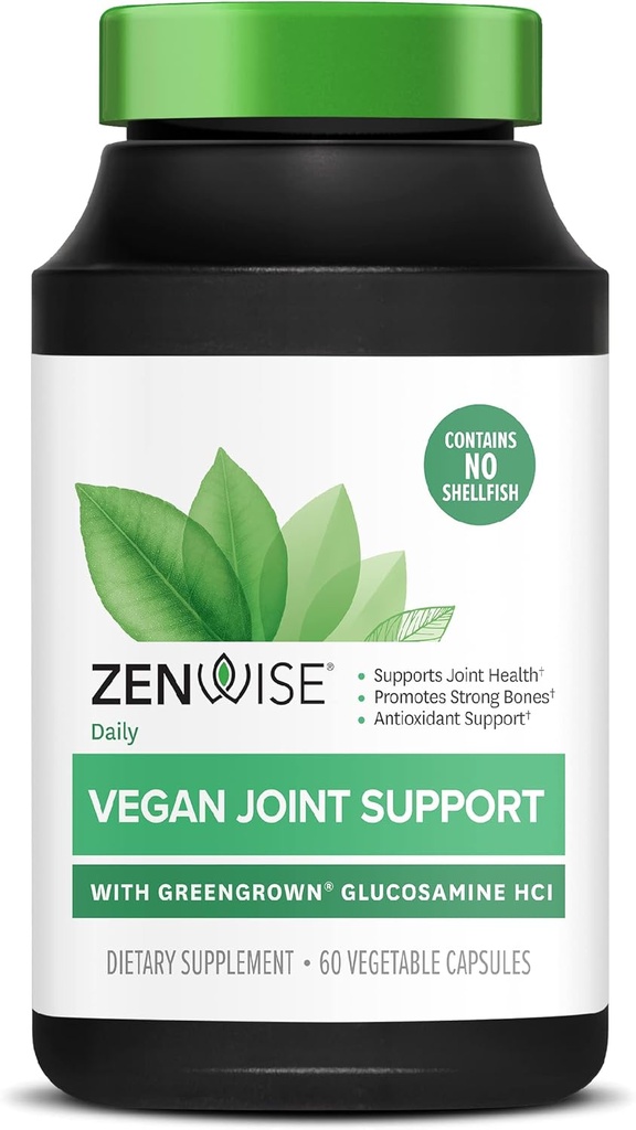 Zenwise Health Certified Joint Support Supplement - Glucosamine HCl, Turmeric e Boswellia Extract - Supporta la salute di ossa + Giunti-Magnesium & Vitamina D (D3 come Cholecalciferol) - 60 Capsule