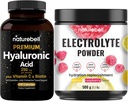 Capsule di acido ialuronico di NatureBell con Biotin + Vitamina C & Electrolyte Hydration Powder Bundle Pack | Complete Beauty Care Complex | Elettroliti di acqua di cocco reale