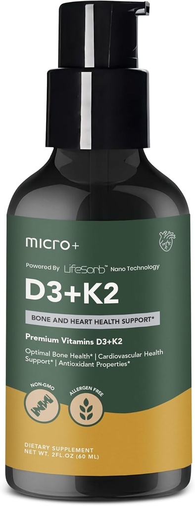 D3K2+ di Micro+ Integratore di Vitamina con Tecnologia LifeSorb - Supplemento D3 K2, Salute Bone & Immune