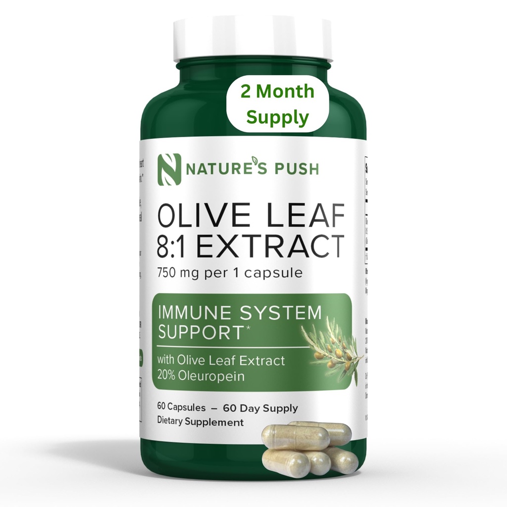 Estratto del 20% di Oleuropein 750mg Capsule Immune System, Skin e Heart Health Support Vegan Non OGM USA cGMP Gluten Free Antiossidanti 60 capsule 2 mesi di alimentazione