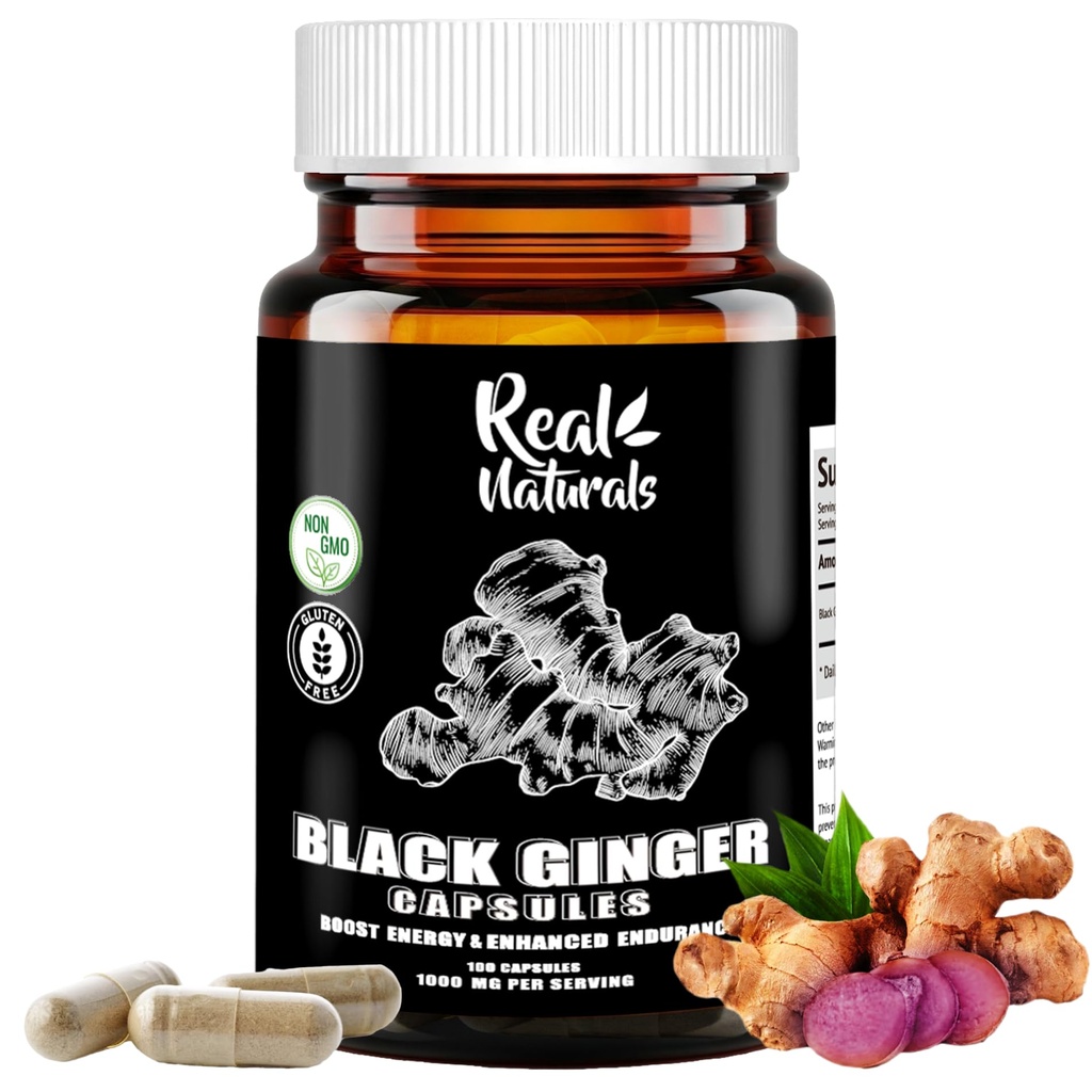 Zenzero nero per gli uomini capsule 500 mg (100 capsule) Vegan kaempferia parviflora Black Ginger Extract Capsules per la resistenza generale e prestazioni