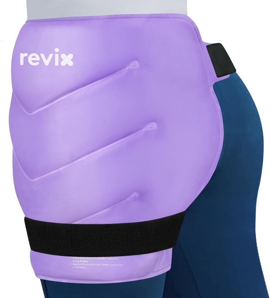 REVIX Extra Large Hip Ice Pack Wrap con cinghie, gel riutilizzabile Ice Pack per Hip sostituzione, coscia, spalla e schiena, Soft Lining Cold Compress Recovery Kit