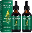 Gocce di Mullein 2 Pack per polmoni, Integratori naturali di erbe di Mullein, Estratto di foglie di Mullein per la pulizia dei polmoni e supporto respiratorio, 2.02 fl oz