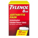 Tylenol 8 ore Artrite Dolore Rilievo Extended-Release Tablets, 650 mg Acetaminophen, Joint Pain Reliever & Fever Riducente Medicine, Oral Pain Reliever per Artrite & Joint Pain, 50 Conte