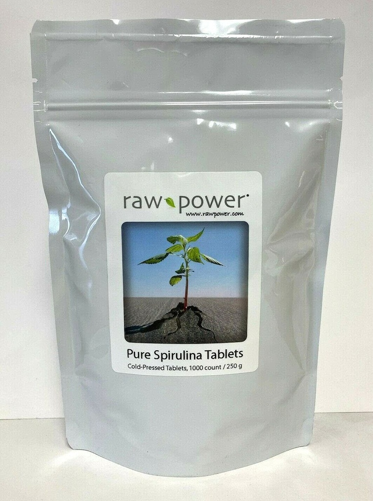 Spirulina Tablets, 1000 Count, 250mg ciascuno, (250 grammi / 8,8 oz) 100% puro, crudo, biologico, freddo