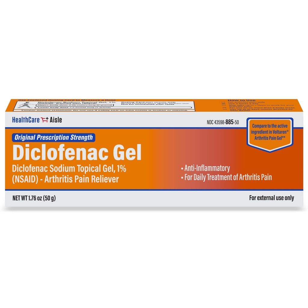 SanitàCareAisle Diclofenac Gel, 1%, Artrite Pain Relief - tubo 50 g - Original Prescription Strength (NSAID)