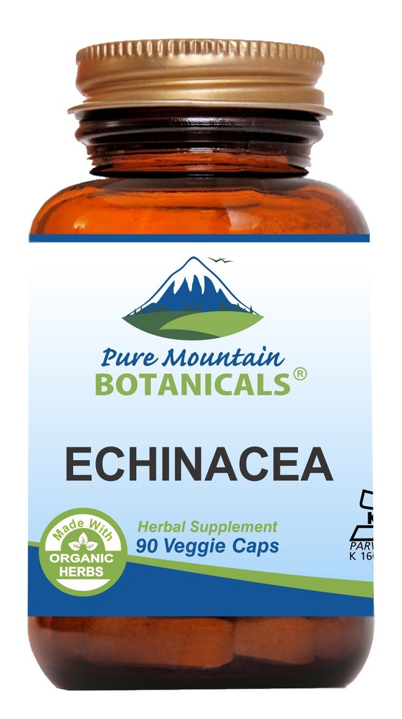 Pure Mountain Botanicals Echinacea Capsule Supplemento - Kosher Vegan Caps con 420mg Organic Echinacea Root