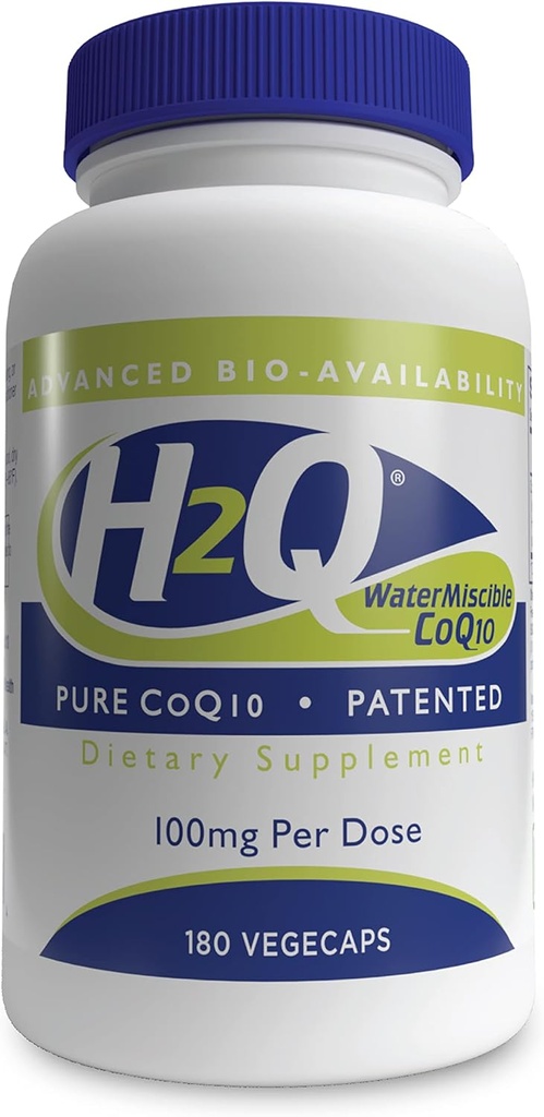 H2Q CoQ-10 con 8X Assorbimento Superiore sopra la standard Q-10 | Studi clinici | Cardiovascolare e Mitocondri Funzione Supporto | Vegan Certificata | Non OGM by Health Thru Nutrition (Pack of 180)