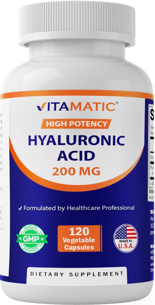 Integratori di acido ialuronico vitale 200mg - Supporta tessuti e giunti connettivi sani - Promuove la pelle sana giovanile - 120 capsule