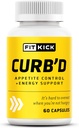 FITKICK Curb’D Capsule – Non Prescrizione Appetite & Craving Support, Energy & Focus Formula con estratti naturali – Chetoni lampone, Chicco di caffè verde & Citrus Aurantium – 60 capsule vegan