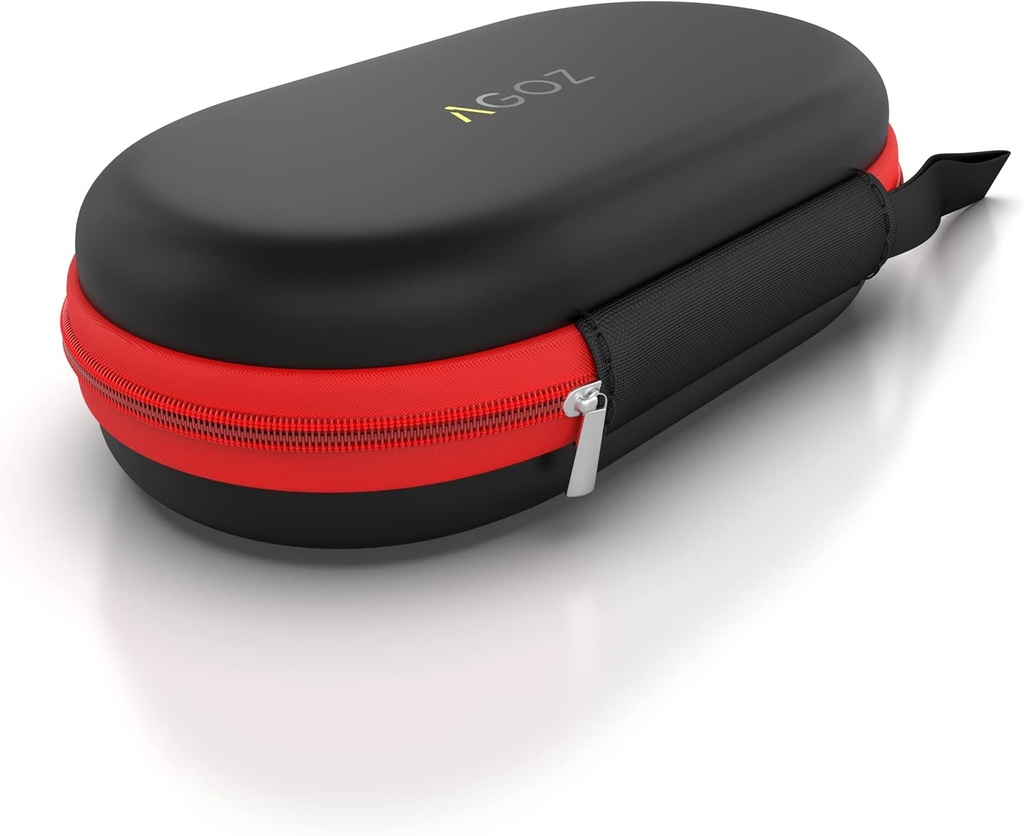 AGOZ Asthma Inhaler medicina Travel Case Pouch Cover, Inhaler Holder con chiusura a cerniera e cinturino da polso (nero/rosso)