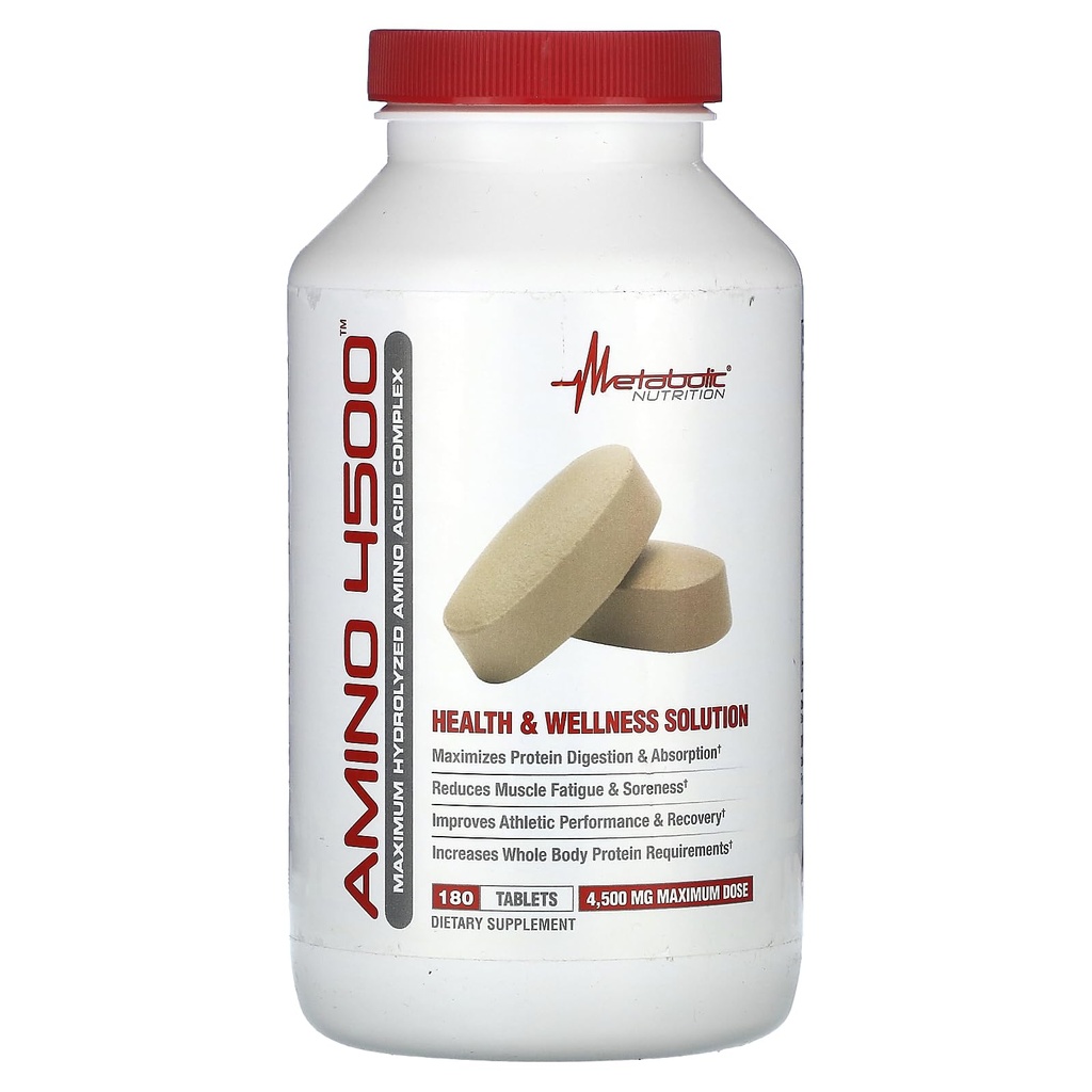 Metabolic Nutrition Amino 4500 compresse Massima potenza idrolizzata Aminoacido Complesso 4500mg (180)