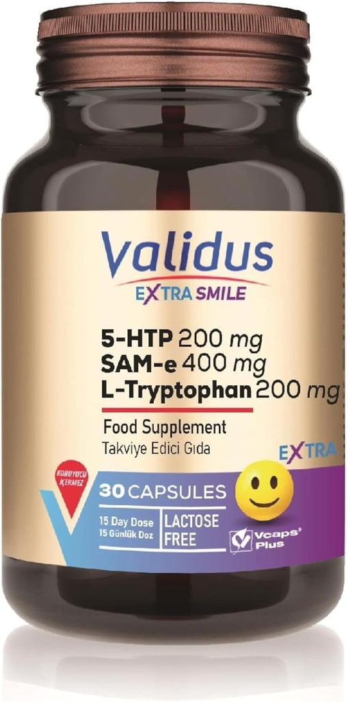 VALIDUS Extra Smile 5-HTTP 200 mg + L- Tryptophan 200 mg + Sam-e 400 mg 30 capsule (Vcaps Plus)