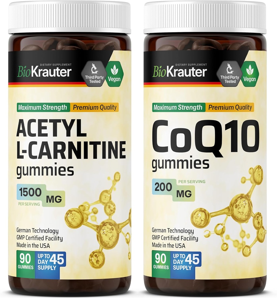 BIO KRAUTER Acetil L-Carnitina 90 Gummies & CoQ10 90 Gummies