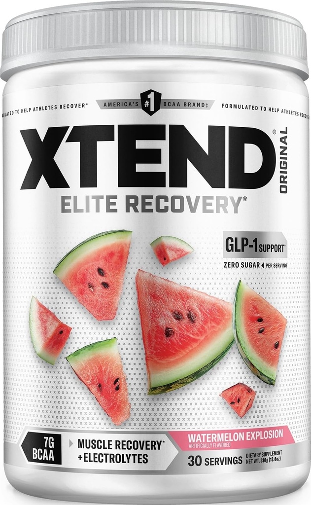 Polvere BCAA originale di Xtend, 7g BCAA e 2.5g L-Glutamina per l'idratazione del muscolo e il muscolo magro, bevanda senza zucchero Intra e post allenamento con elettroliti, esplosione di anguria, 30 Servings