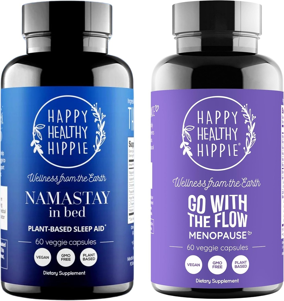 Happy Healthy Hippie Vai con il supporto di menopausa di flusso e supplemento di sonno naturale