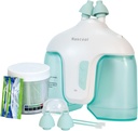 Sistema di irrigazione nasale elettrico con 50 pacchetti di sale, 2 modalità Pulitore di naso con funzione di raccolta di autopulizia e rifiuti per naso relief Runny Nose, Congestione nasale, Itching Nose(Green)