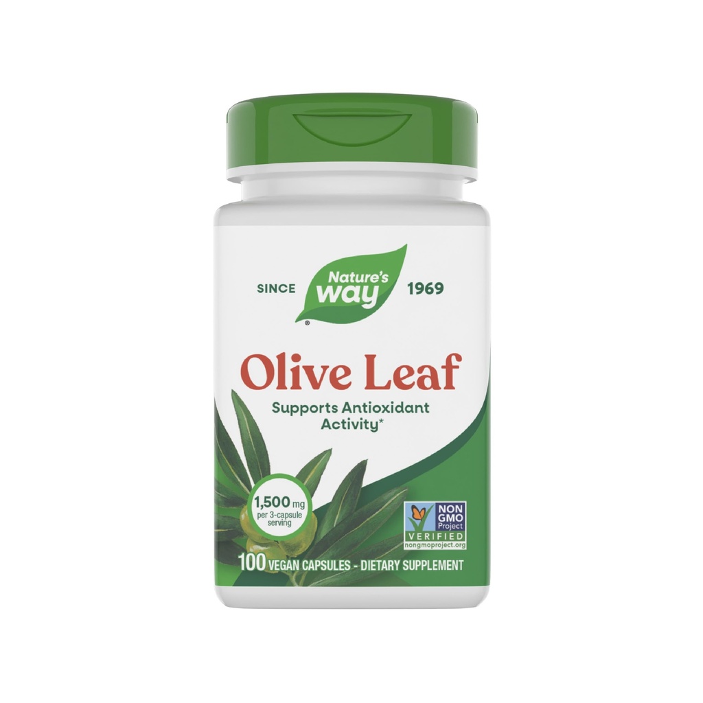 Foglia di ulivo di modo naturale - 1.500 mg per 3 capsule Serving - Supporta l'attività antiossidante* - Olive Leaf Herbal Capsules - Progetto non OGM verificato - Gluten Free - 100 capsule vegane