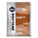 Gu Energy Roctane Ultra Endurance Protein Recovery Drink Mix, latticini senza glutine e Kosher, supporto di recupero dopo qualsiasi allenamento, 10 pacchetti di Singolo-Serving, Smoothie di cioccolato