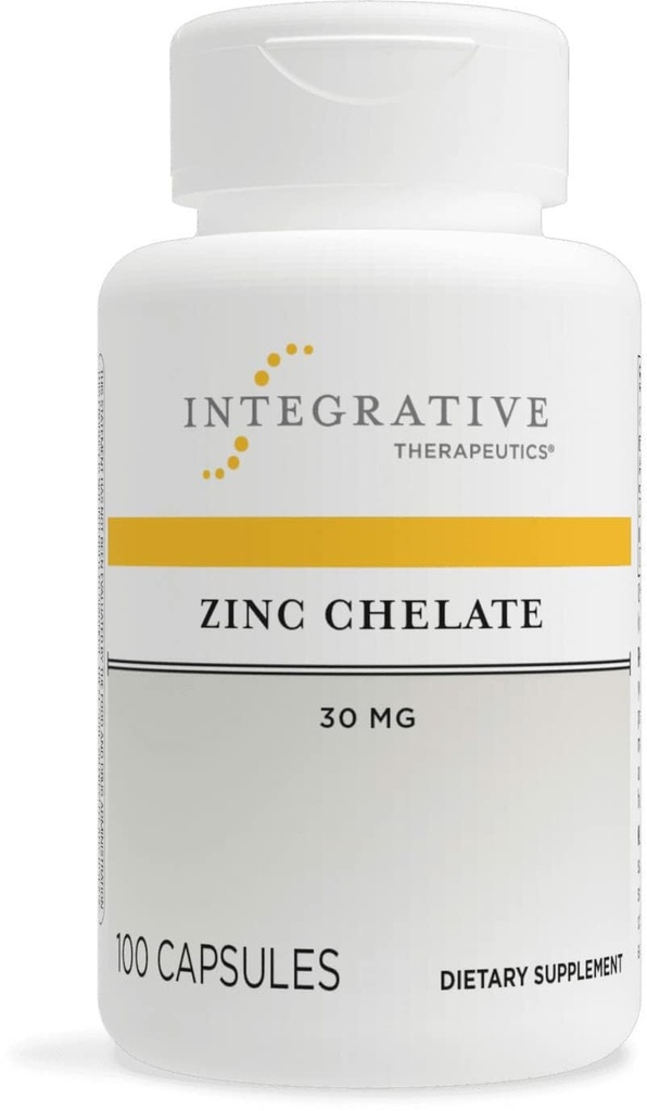 Integrative Therapeutics Zinc Chelate - Antioxidant Support & Healthy Immune Function* - Mineral Supplement - Includes Chelated Mineral - Dairy-Free & Gluten-Free - 100 Capsules (100 Servings)