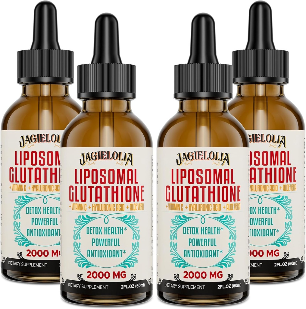 Liposomal Glutathione Liquid 2000MG – Antiossidante Detox Supplemento per le donne e gli uomini, Aging Defense, Liver Function & Energy, con Acido Ialuronico + Aloe Vera + Vitamina C, Naturale & Vegan, 8 FL.OZ