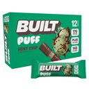 Bar costruito, Barre di proteine di Puff, Puff chip di menta, 17g snack proteici, Barre On-The-Go, Solo 140 calorie, 6g zucchero, collagene, senza glutine, 12 conte