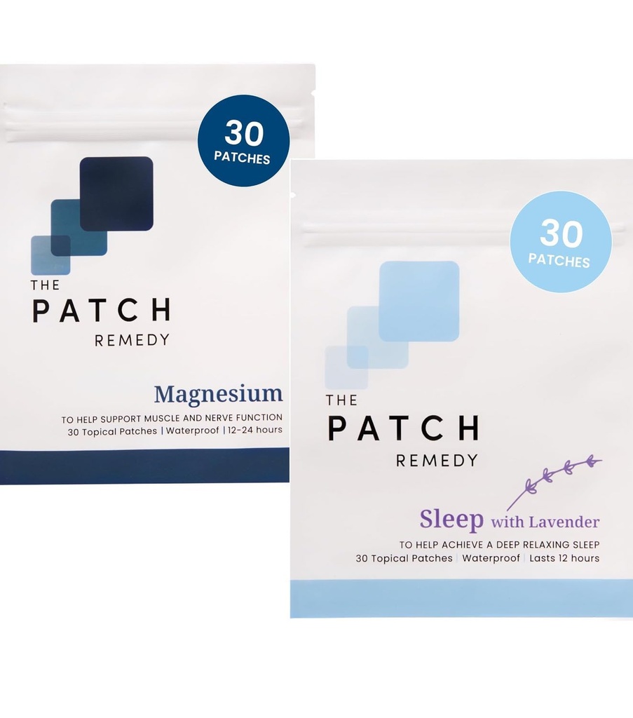 The Patch Remedy Sleep & Recovery Bundle - (60 patch) Essential Evening Relaxation & Muscle Recovery Kit with Sleep Lavender Patch & Magnesium Glycinate Patch