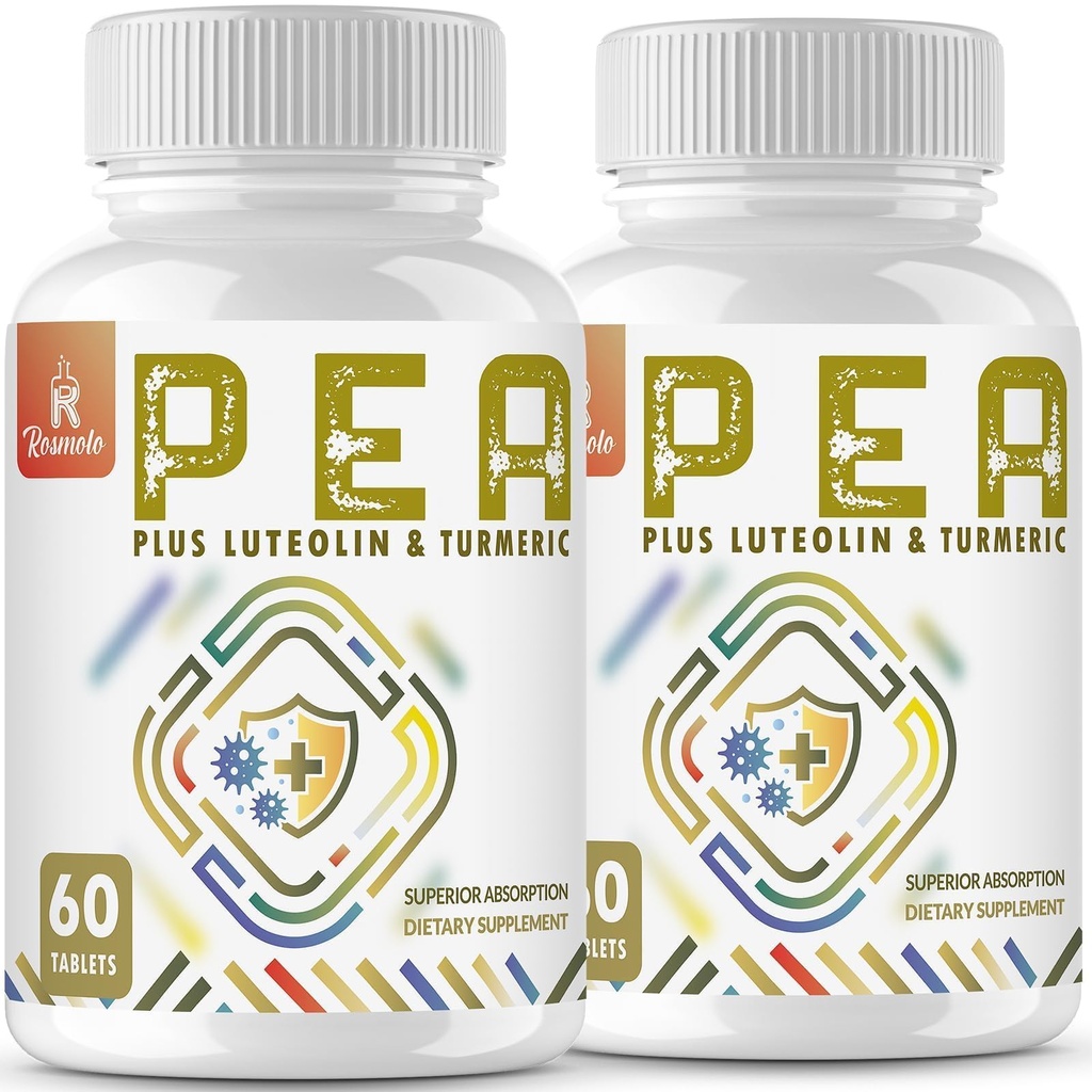 1500 MG Palmitoylethanolamide con Luteolin 98% & Turmeric, Alto assorbimento, Integratore di Pea Micronized per Gestione Discomfort- USA Made - 120 compresse